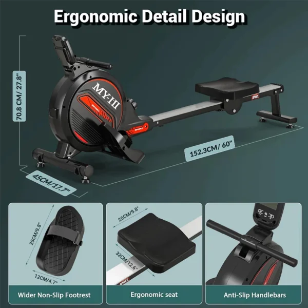 my-11134207-820l6-mhr22lxyf0uc00.webp Foldable Magnetic Rowing Machine 32-Level L152.3cm W45cm H70.8cm