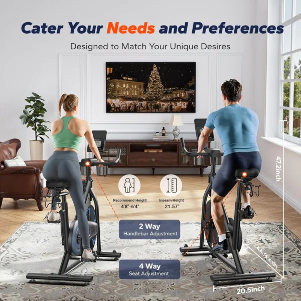 Ultra-Quiet Indoor Spinning Bike H119.9cm W52.1cm