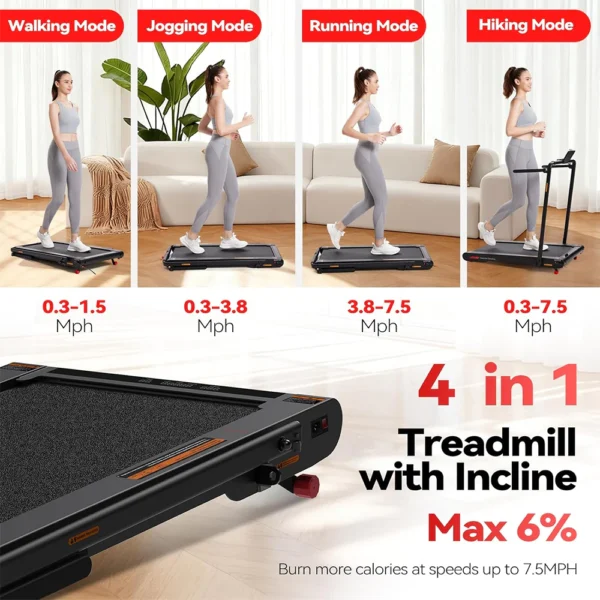 Vibration Ultra-Thin Incline Treadmill L112.5cm H108cm