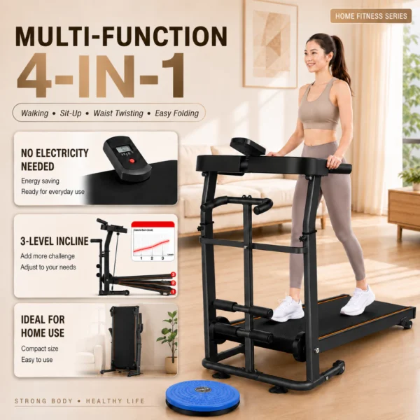 Non-Electric Foldable Walking Pad Treadmill