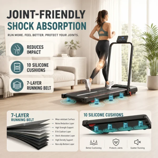 B40 Foldable APP Treadmill H127cm W50cm