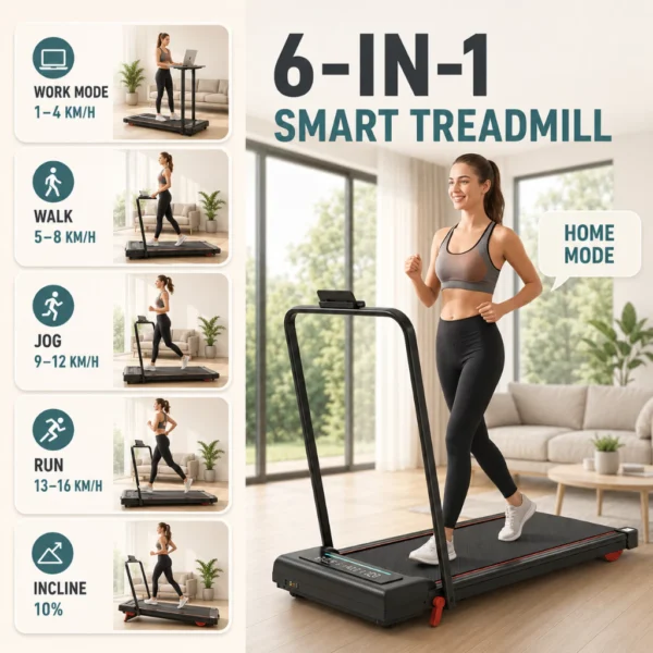 B40 Foldable APP Treadmill H127cm W50cm