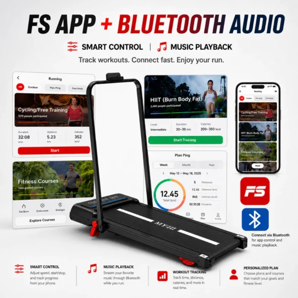 B40 Foldable APP Treadmill
