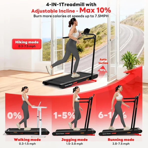 Vibration Ultra-Thin Incline Treadmill L112.5cm H108cm